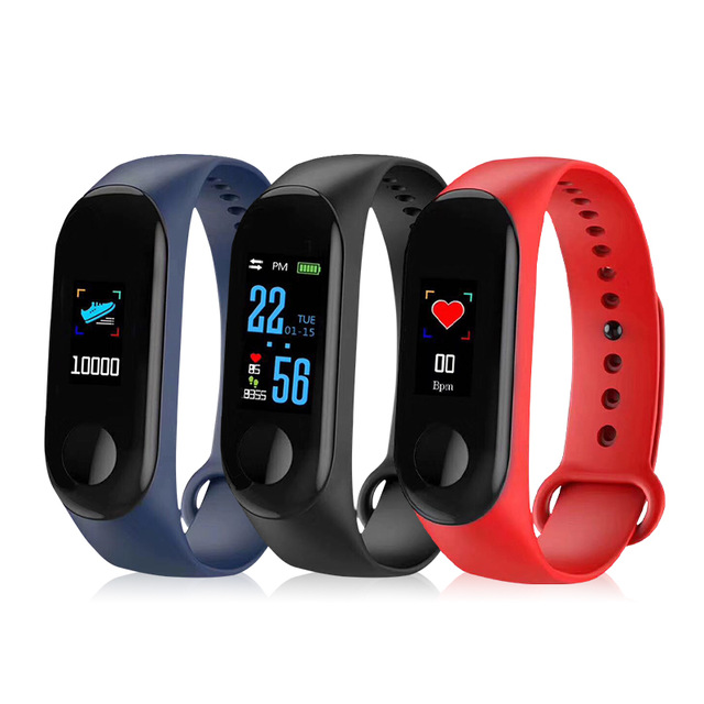 Intelligence Health Bracelet OEM M3 Smart Bracelet Έξυπνο Ρολόι Με  Καταγραφή Βημάτων, Ύπνου &amp; Καρδιακών Παλμών Κόκκινο , Μπλέ , Μαύρο | Pharm16