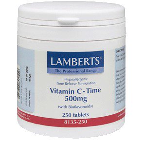 Lamberts Vitamin C Time Release 500mg w/ Bioflavonoids & Rose Hips , 250 tabs