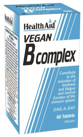 Health Aid Vegan B Complex Συμπλήρωμα Διατροφής με Σύμπλεγμα Βιταμινών Β 60 Φυτικές Κάψουλες