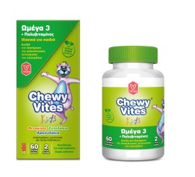 Vican Chewy Vites Kids Ωμέγα 3 + Πολυβιταμίνες 60 Μασώμενα Ζελεδάκια