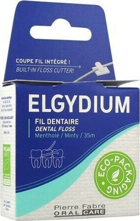 Elgydium Eco Friendly Dental Floss Οδοντικό Νήμα Λεπτό Κηρωμένο Με Άρωμα Μέντας 35m