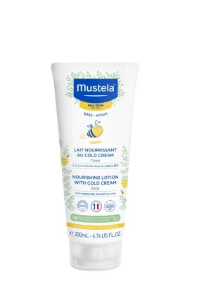Mustela Nourishing Body Lotion Παιδική Κρέμα Ενυδάτωσης Σώματος με Βιολογικό Κερί Μέλισσας & Cold Cream 200ml