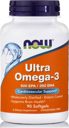 Now Foods Roods Ultra Omega 3 500mg 75% Molecularly Distilled Συμπλήρωμα Διατροφής 90 Μαλακές Κάψουλες