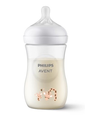 Avent Philips Natural Response Πλαστικό Μπιμπερό για 1m+ Καμηλοπάρδαλη Θηλή Σιλικόνης Ροή 3 260ml [SCY903/21]