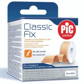 Pic Solution Classic Fix Ρολό Λευκοπλάστη Υφασμάτινο 2.5cm X 5m, 1 Τεμάχιο