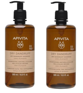 Apivita PROMO Συσκευασία 2 Τεμαχίων Dry Dandruff Shampoo Σαμπουάν Κατά της Ξηροδερμίας με Σέλερι & Πρόπολη 2x500ml Eco Pack