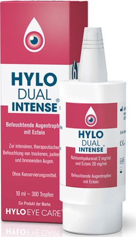 Ursapharm Hylo Dual Intense Λιπαντικές Οφθαλμικές Σταγόνες με 0,02% Υαλουρονικό Οξύ για την Επίμονη Ξηροφθαλμία 10ml