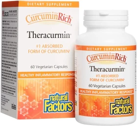 Natural Factors CurcuminRich Theracurmin Κουρκουμίνη και Θερακουρμίνη για την Νευρολογική, Καρδιαγγειακή και Αρθρική Υγεία, 30 mg, 60 Φυτικές Κάψουλες
