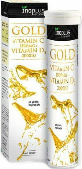Inoplus Gold Vitamin C 1500mg + Vitamin D3 2000IU, 20 αναβράζοντα δισκία