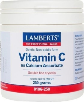 Lamberts Vitamin C as Calcium Ascorbate, 250 gr crystal
