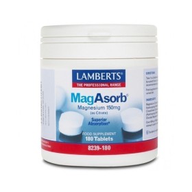 Lamberts Mag Asorb, Συμπλήρωμα Διατροφής για την Ανάπτυξη των Οστών, τη Σωστή Λειτουργία Νευρικού Συστήματος & Μυών 180 Ταμπλέτες