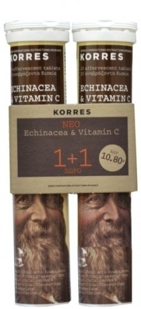 Korres Echinacea & Vitamin C 18 Αναβράζοντα δισκία 1+1 ΔΩΡΟ