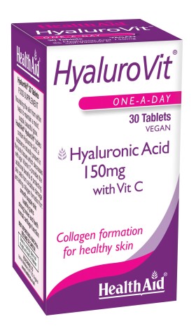 Health Aid Hyalurovit 150mg Συμπλήρωμα Διατροφής με Υαλουρονικό Οξύ & Βιταμίνη C για Ελαστικότητα Δέρματος & Χόνδρων 30 Ταμπλέτες