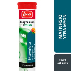 Lanes Magnesium Συμπλήρωμα Διατροφής με Μαγνήσιο & Βιταμίνη B6 & Γεύση Ροδάκινο 20 Αναβράζοντα Δισκία