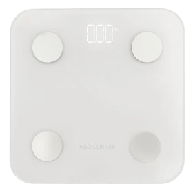 Karabinis H&D Corner Body Scale Advanced Ζυγαριά για Μέτρηση Σωματικού Λίπους με Γυαλί Λευκό 1 Τεμάχιο