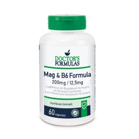 Doctors Formulas Mag & B6 Formula 200mg/12.5mg Συμπλήρωμα Διατροφής για την Καλή Λειτουργία του Νευρικού Συστήματος 60 Κάψουλες