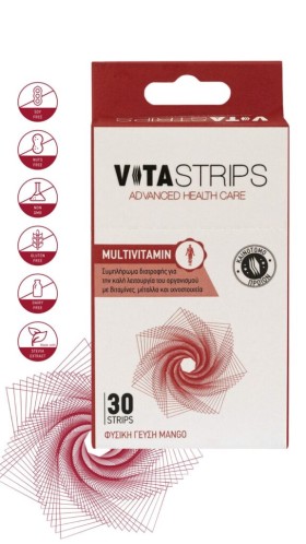 VitaStrips Multivitamin για Καλύτερη Λειτουργία του Οργανισμού με Γεύση Mango 30 Strips