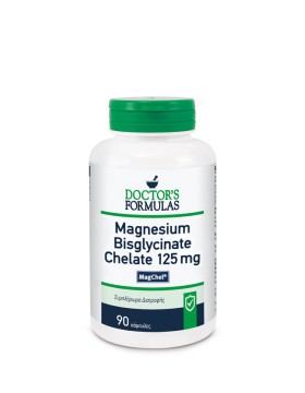 Doctors Formulas Magnesium Bisglycinate Chelate 125mg Συμπλήρωμα Διατροφής για το Μυικό & Νευρικό Σύστημα 90 Κάψουλες