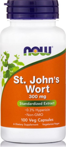 Now Foods St Johns Wort Extract 300mg (0,3%) Συμπλήρωμα Διατροφής Κατά της Κατάθλιψης 100 Κάψουλες