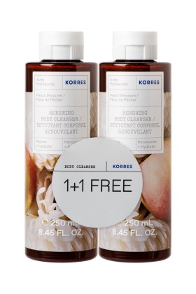 Korres PROMO Body Cleanser Peach Blossom Αφρόλουτρο με Άνθη Ροδακινιάς 250ml 1+1 ΔΩΡΟ