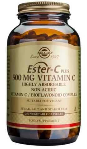 Solgar Ester C Plus Vitamin C 500mg Συμπλήρωμα Διατροφής για το Ανοσοποιητικό 250 Φυτικές Κάψουλες
