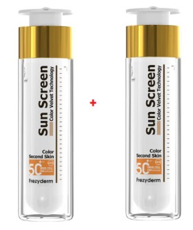 Frezyderm Bundle Sun Screen Color Velvet Face Cream SPF50+ Αντηλιακή Κρέμα Προσώπου με Χρώμα 2x50ml