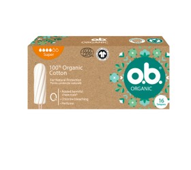 O.B.® Ταμπόν 100% Organic Cotton Super για Αυξημένη Ροή 16 Τεμάχια