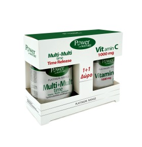 Power Health PROMO Classics Platinum Range Multi+Multi Time Συμπλήρωμα Διατροφής για Ενέργεια - Τόνωση και Ενίσχυση του Ανοσοποιητικού Συστήματος 30 Ταμπλέτες - Vitamin C 1000mg 20 Ταμπλέτες