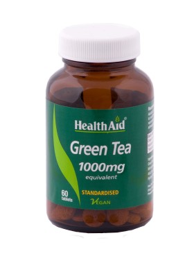 Health Aid Green Tea 1000mg Συμπλήρωμα Διατροφής Αδυνατίσματος με Πράσινο Τσάι και Αντιοξειδωτική Δράση 60 Ταμπλέτες