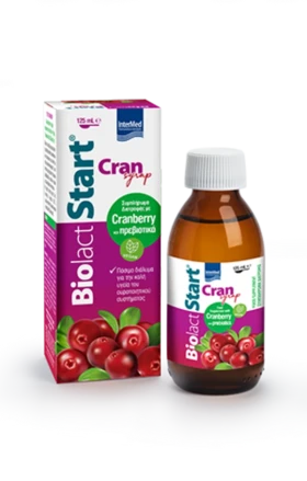 Intermed Biolact Start Cran Syrup Σιρόπι για τη Φυσιολογική Λειτουργία του Ουροποιητικού Συστήματος, 125ml