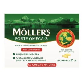 Mollers Forte Omega 3 Ιχθυέλαιο + Μουρουνέλαιο 30 Κάψουλες