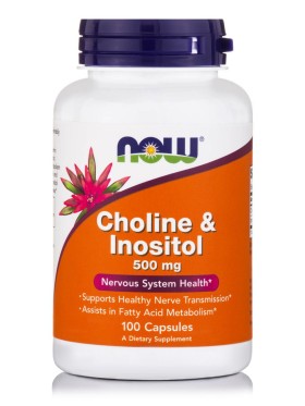 Now Foods Choline & Inositol 250/250mg Συμπλήρωμα Διατροφής Για Την Σωστή Λειτουργία του Εγκεφάλου 100 Κάψουλες