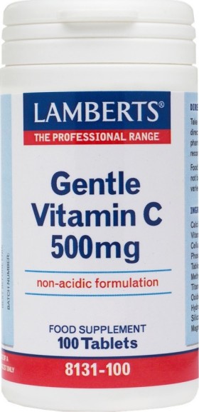 Lamberts Gentle Vitamin C 500mg Συμπλήρωμα Διατροφής 100 Ταμπλέτες