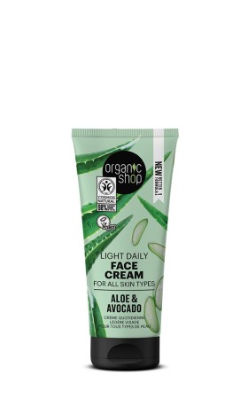 Natura Siberica Organic Shop Light Daily Face Cream For All Skin Types Avocado and Aloe Ενυδατική Κρέμα Προσώπου Ελαφριάς Υφής 50ml