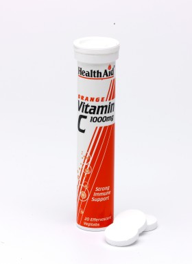 Health Aid Vitamin C 1000mg Πορτοκάλι 20 Αναβράζοντα Δισκία