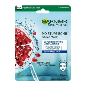 Garnier Moisture Bomb Mask Υφασμάτινη Μάσκα Προσώπου για Εντατική Ενυδάτωση με Υαλουρονικό Οξύ και Ρόδι 28gr