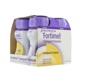 Nutricia Fortimel Compact Banana Υπερπρωτεϊνικό, Υπερθερμιδικό Πόσιμο Θρεπτικό Σκεύασμα 4x125ml