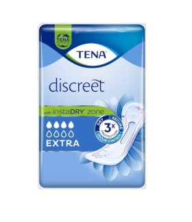 Tena Discreet Extra with InstaDRY Zone Σερβιέτες Ακράτειας για Μέτρια Ροή 4 Σταγόνες 20 Τεμάχια