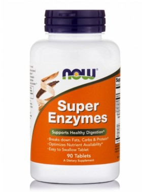 Now Foods Super Enzymes Συμπλήρωμα Διατροφής Για Το Πεπτικό Σύστημα 90 Ταμπλέτες
