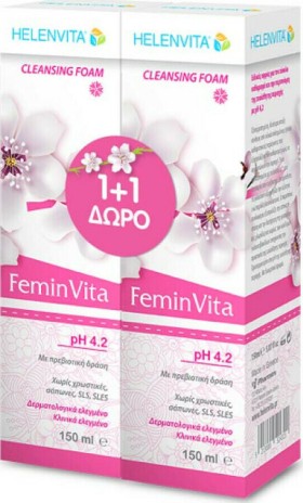 Helenvita PROMO Femin Vita Cleansing Foam Αφρός Καθαρισμού Ευαίσθητης Περιοχής 2x150ml