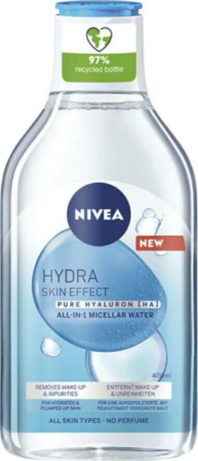 Nivea Hydra Skin Effect Micellar Wash Gel Καθαρισμού - Ντεμακιγιάζ Προσώπου για Όλους τους Τύπους Επιδερμίδας 400ml