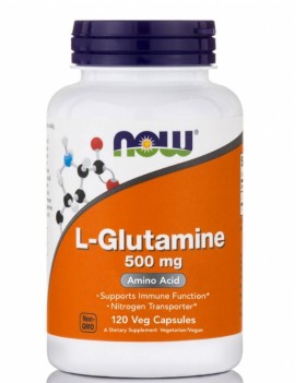 Now L Glutamine 500mg Συμπλήρωμα Διατροφής Με Γλουταμίνη 120 Κάψουλες
