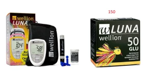 SET Wellion Luna DUO Glucose Ταινίες Μέτρησης Σακχάρου 3x50 Τεμάχια & ΔΩΡΟ Luna Τrio Μετρητής Γλυκόζης Αίματος, Χοληστερόλης & Ουρικό Οξύ 1 Τεμάχιο