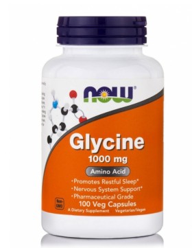 Now Foods Glycine 1000mg Συμπλήρωμα Γλυκίνης 100 Κάψουλες