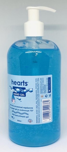 Hearts Αλκοολούχο Αντισηπτικό Gel Χεριών Με Ντισπένσερ 500ml