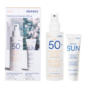 Korres PROMO Yoghurt Emulsion Body & Face SPF50+ Γιαούρτι Αντηλιακό Γαλάκτωμα Spray Προσώπου & Σώματος 150ml & Γιαούρτι Cooling After Sun Gel για Πρόσωπο & Σώμα 50ml