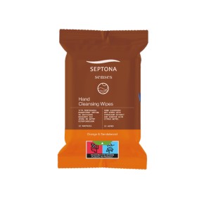 Septona Senses Μαντηλάκια Καθαρισμού Χεριών Πορτοκάλι & Σανδαλόξυλο 15 Τεμάχια
