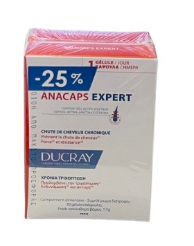 Ducray PROMO Anacaps Expert Συμπλήρωμα Διατροφής Προτείνεται για τη Χρόνια Τριχόπτωση 2x30 Κάψουλες [-25% Επί της Λιανικής]