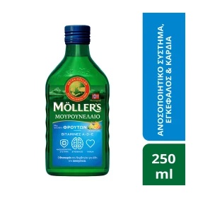 Moller's Μουρουνέλαιο Ωμέγα-3 Λιπαρά Οξέα με Γεύση Φρούτων 250ml