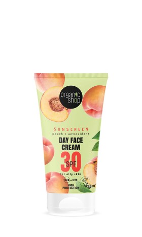 Natura Siberica Organic Shop Sunscreen Day Face Cream SPF30 Peach Αντηλιακή Κρέμα Προσώπου για Λιπαρές Επιδερμίδες 50ml